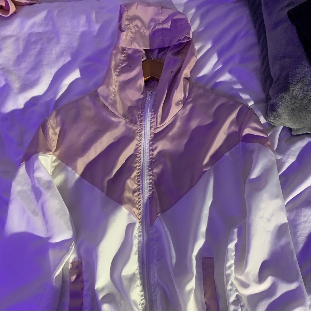 Pink, White windbreaker